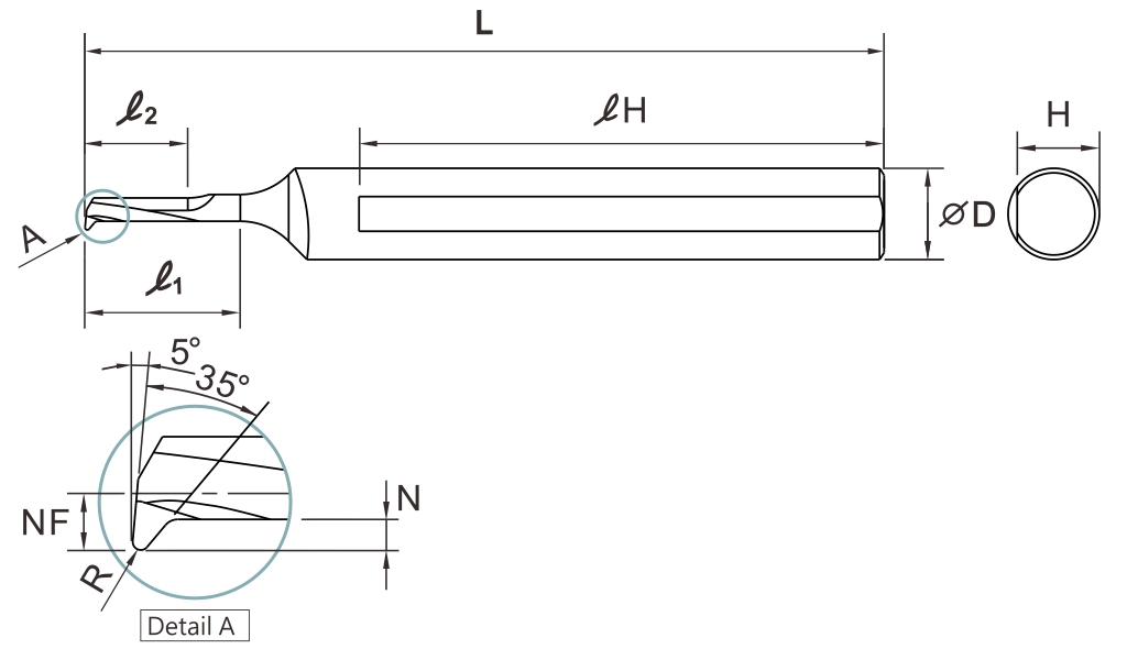 GIBE Carbide Internal Boring Bars x2D
